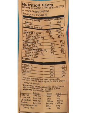 Pamela's Dark Chocolate Frosting Mix Gluten Free (6x12 Oz)
