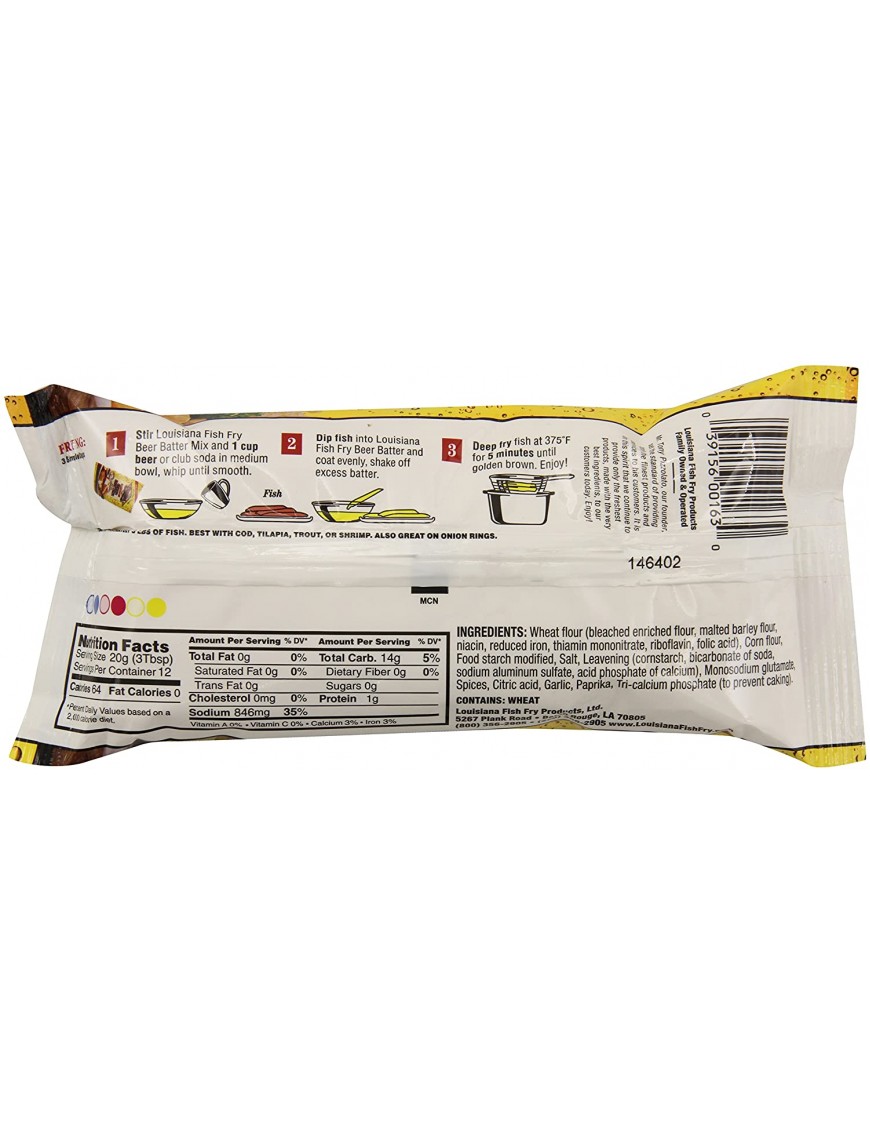 Louisiana Fish Fry Seasoning Beer Batter Mx (12x8.5OZ )
