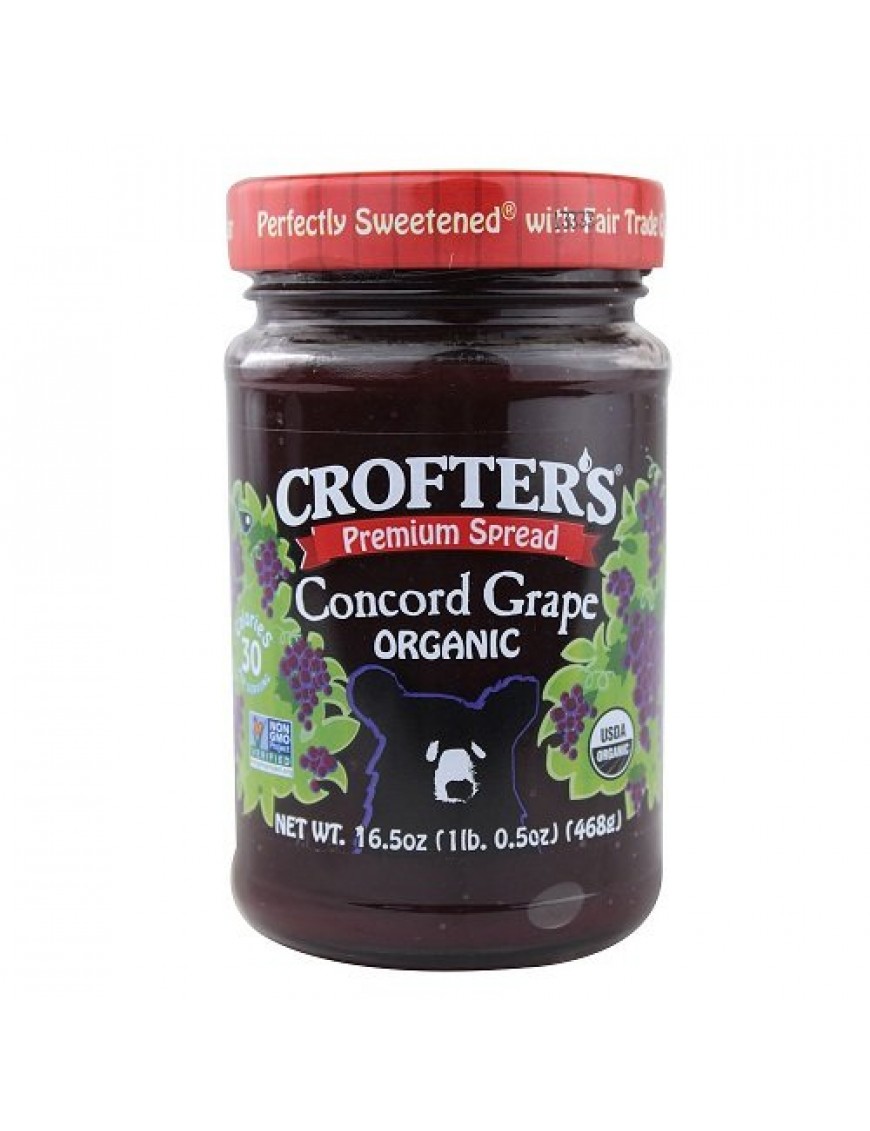 Crofters Organic Concord Grape Premium Fruit Spread (6x16.5Oz)