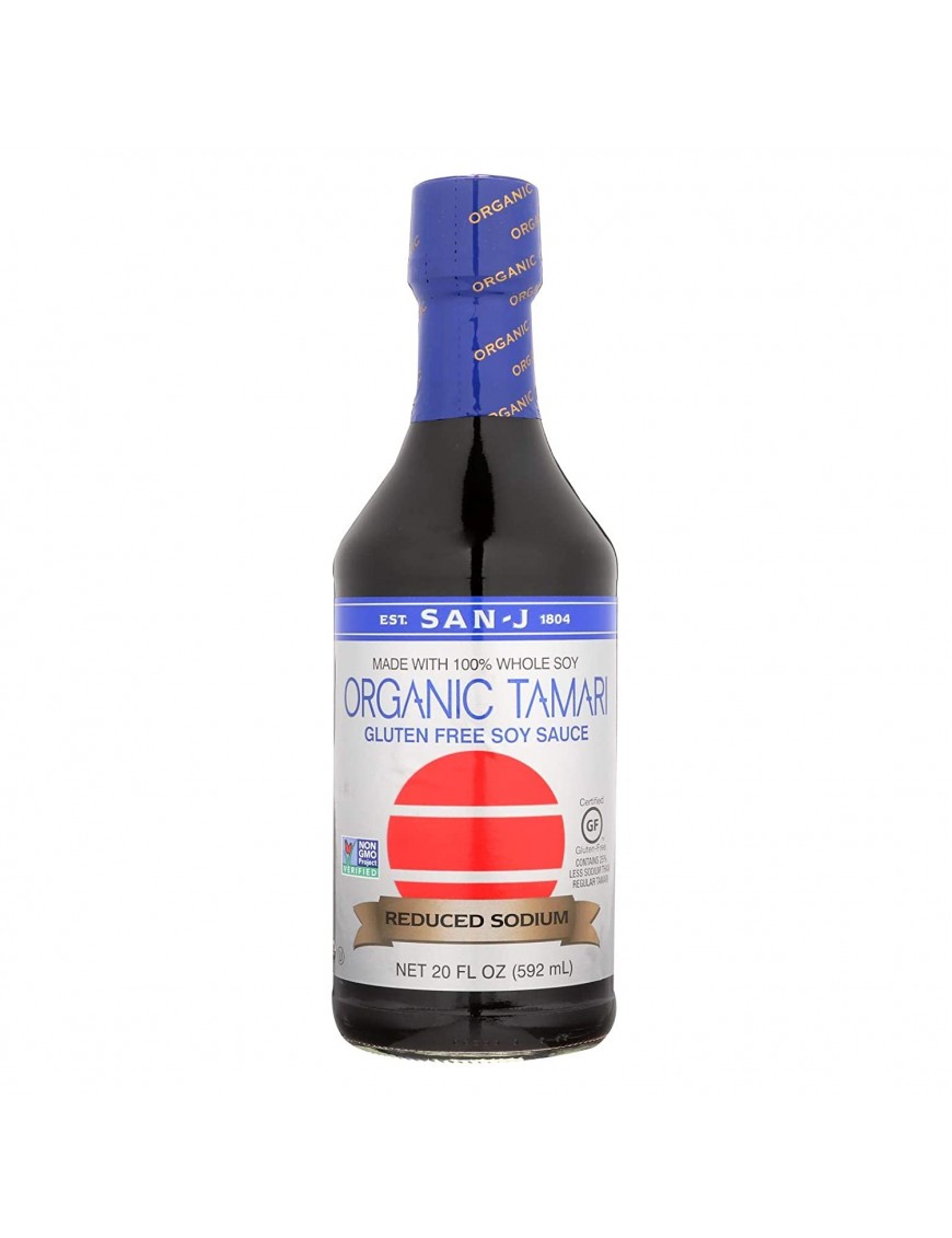 San-J Org Tamari Whole Soy Wheat Free Red Salt (6x20 Oz)