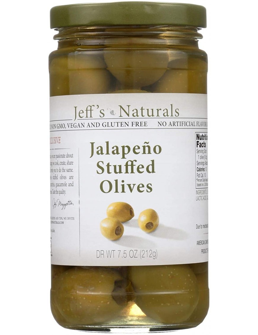 Jeff's Naturals Jalapeno Stfd Olives (6x7.5OZ )