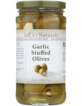 Jeff's Naturals Garlic Stfd Olives (6x7.5OZ )