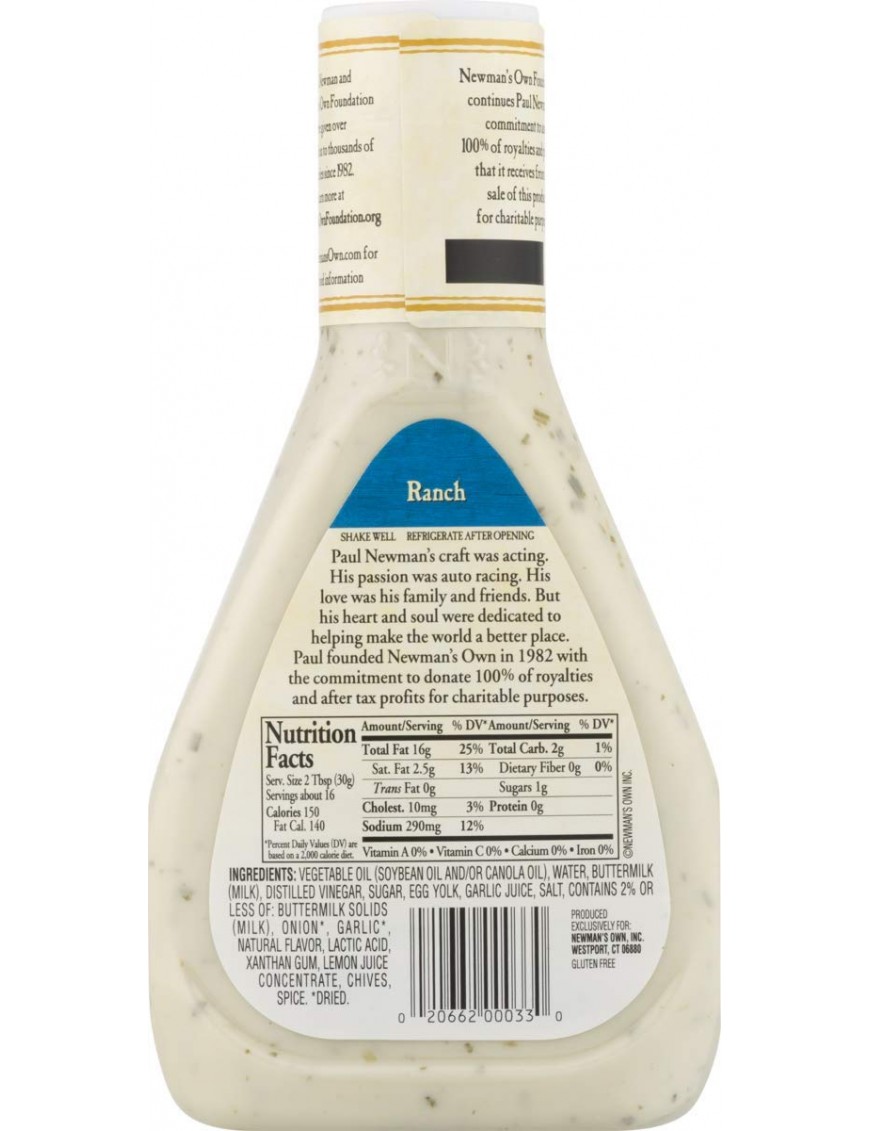 Newman's Own Ranch Dressing (6x16 Oz)