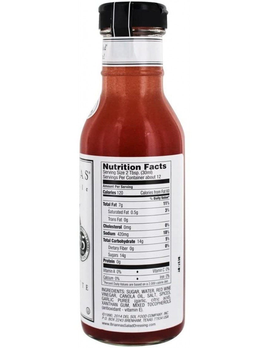 Brianna's Home Style Blush Wine Vinaigrette Salad Dressing (6x12Oz)