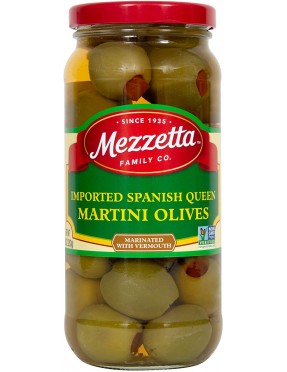 Mezzetta Spanish Queen Martini Olives Marinated Dry Vermouth (6x10Oz)
