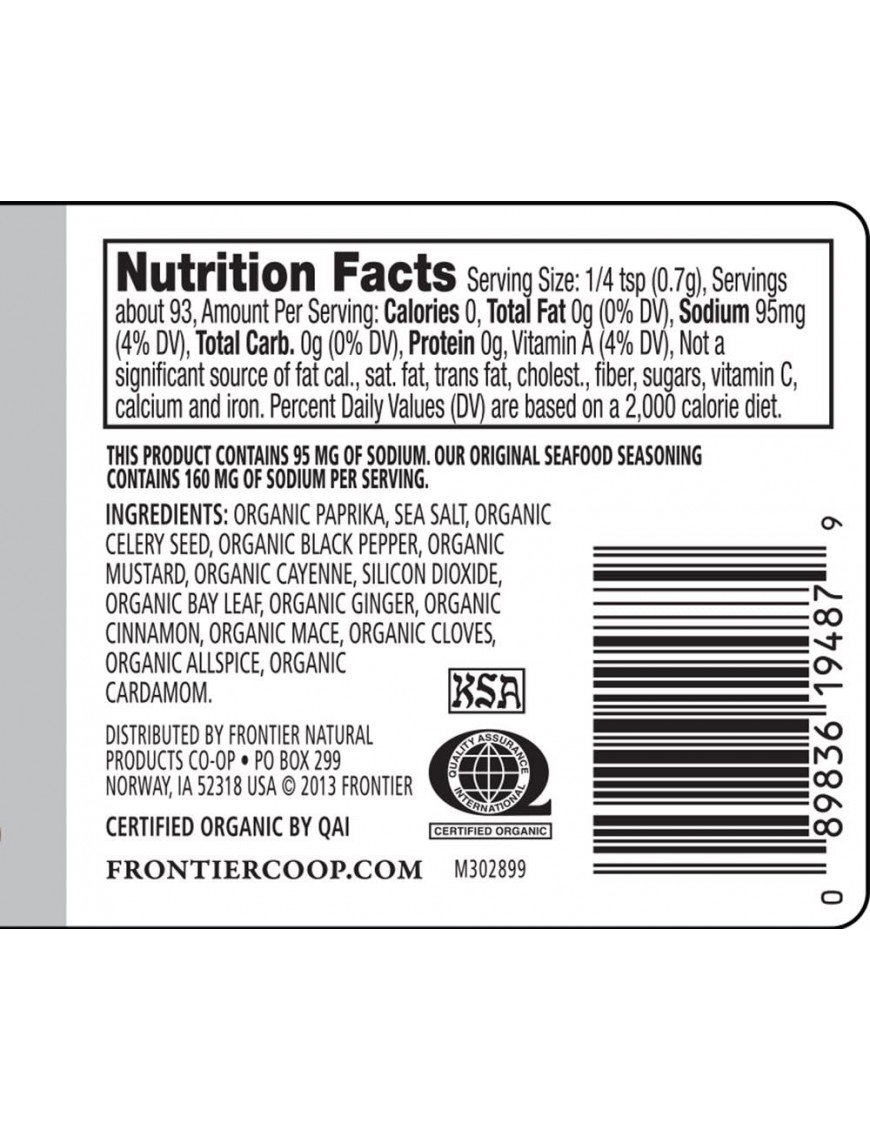 Frontier Seafood Ssng 30% Ls (1x2.3OZ )