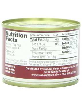Natural Value Sliced Black Olives (24x2.25Oz)
