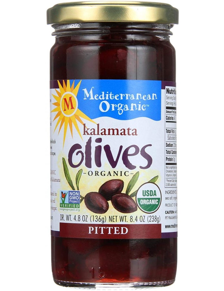 Mediterranean Organics Kalamata Pitted Olives (12x8.1 Oz)