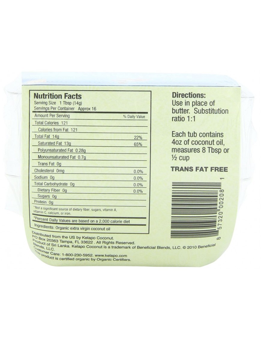 Kelapo Extra Virgin Sticks Fair Trade Coconut Oil (6x8 Oz)