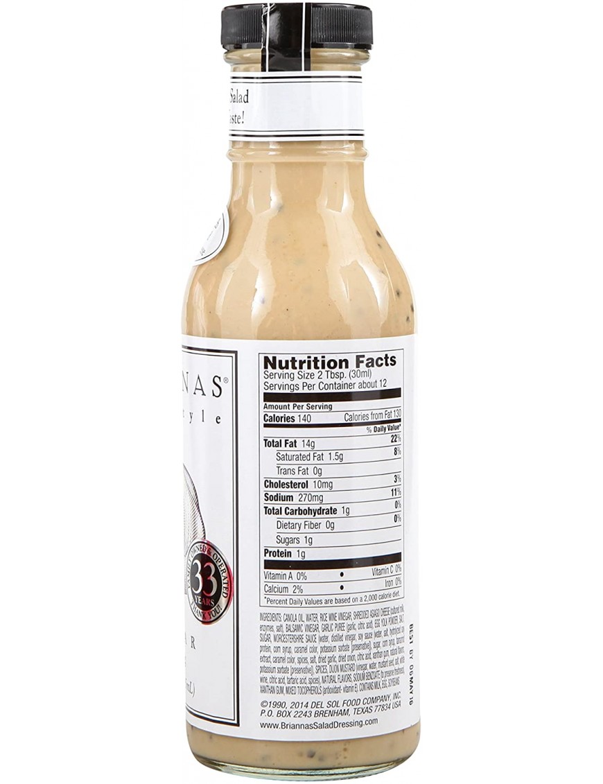 Brianna's Asiago Caesar Salad Dressing (6x12Oz)