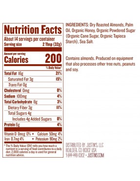 Justin's Natural Honey Almond Butter (6x16 Oz)