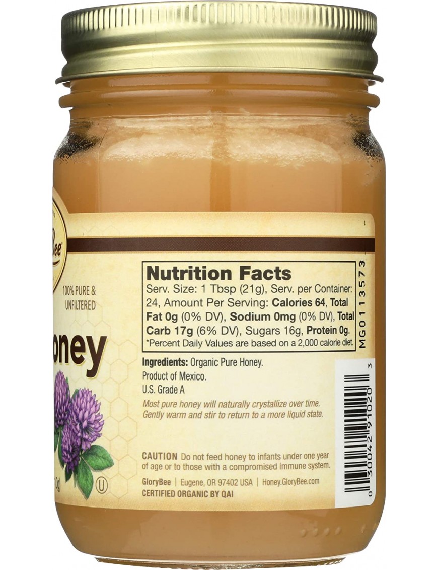 Glorybee Raw Clover Honey (6x18Oz)
