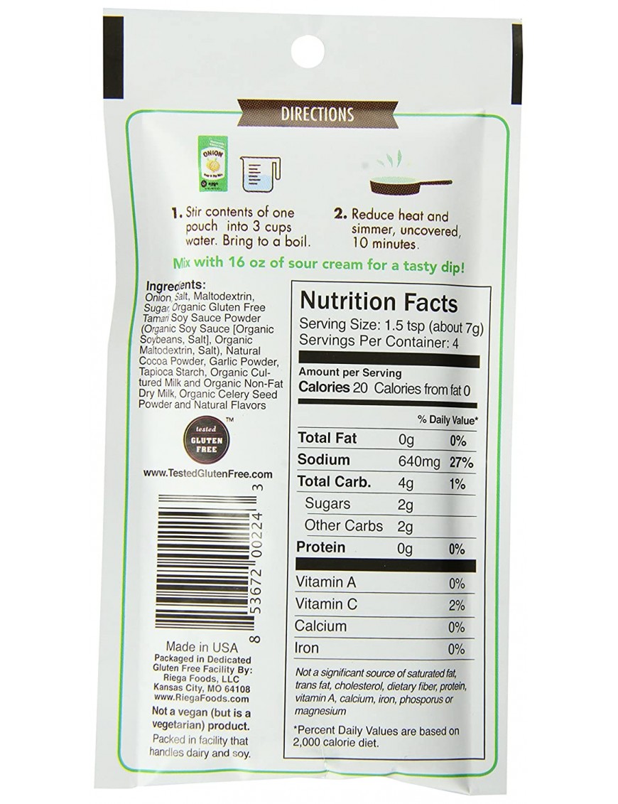Riega Foods Gluten Free Onion Soup & Dip Mix (8X0.9 OZ)