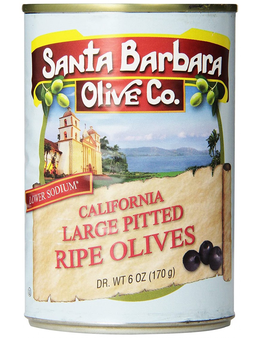 Santa Barbara Black Large Pitted Olives (12x6 Oz)
