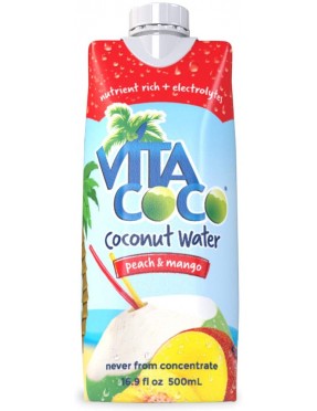 Vita CocoCoconut Water 500 Ml Peach & Mango (12x17Oz)