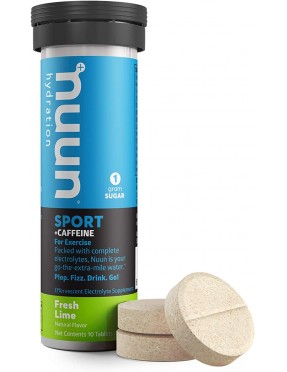 Nuun Active Hydration Energy: Hydrating Electrolyte Tablets, Fresh Lime (8X10 Ct)