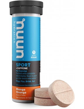 Nuun Active Hydration Energy: Hydrating Electrolyte Tablets, Mango Orange (8X10 Ct)