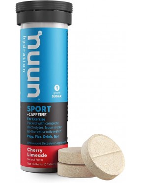 Nuun Active Hydration Energy, Effervescent Electrolyte & Caffeine Supplement, Cherry Limeade (8X10 Ct)