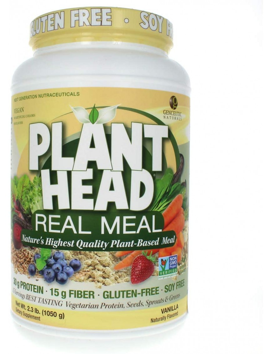 Genceutic Naturals Plant Head Real Meal Vanilla 2.3 lb
