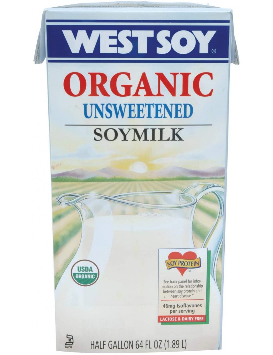 Westsoy Unsweetened Original Organic Soymilk (8x64 Oz)