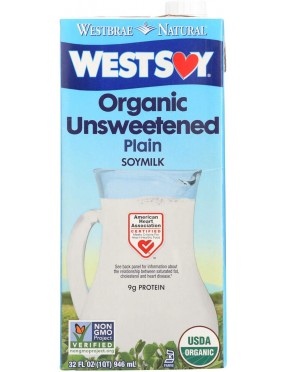 Westsoy Unsweetened Organic Westsoy (12x32 Oz)