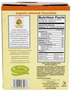Pacific Natural Naturaly Almond Chocolate Low Fat Beverage (6x4x8 Oz)