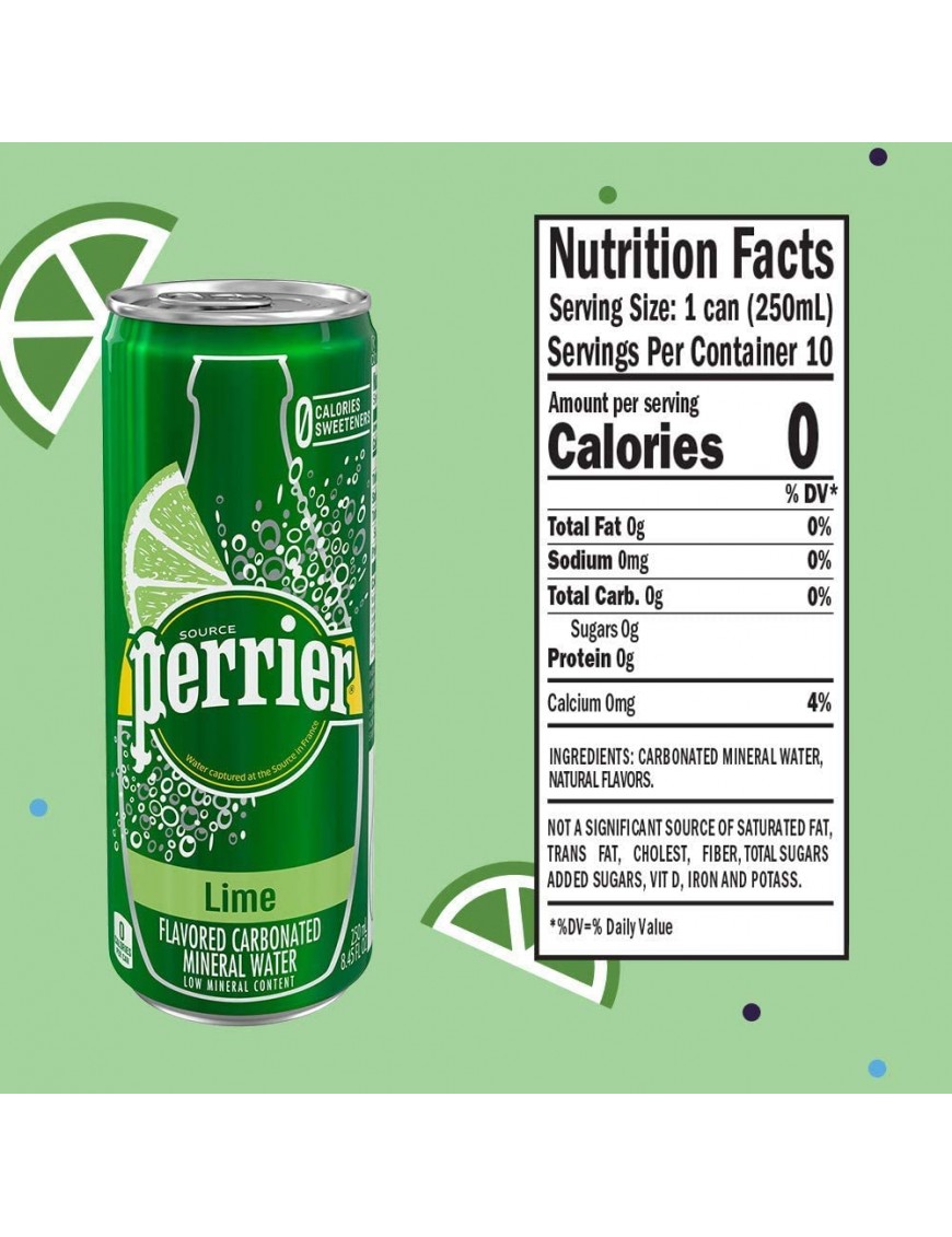 Perrier Sparkling Min Water Lime (3x10Pack )