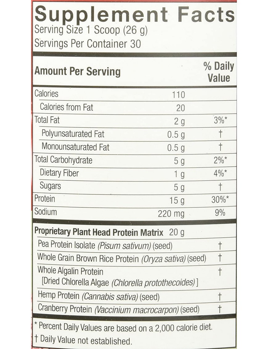 Genceutic Naturals Plant Head Protein Strawberry 1.7 lb