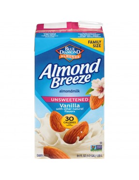 Blue Diamond Almond Breeze Unsweetened Vanilla (8x64 Oz)