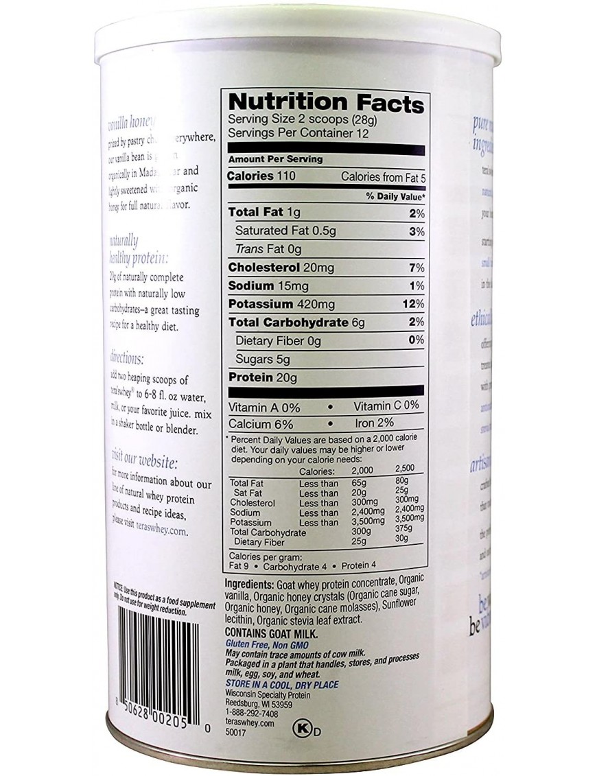 Tera's Whey Goat Whey Bourbon Vanilla (1x12 OZ)