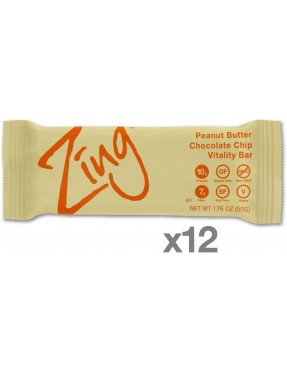 Zing Bars Peanut Butter Choc Chip Bars (12x1.76Oz) 