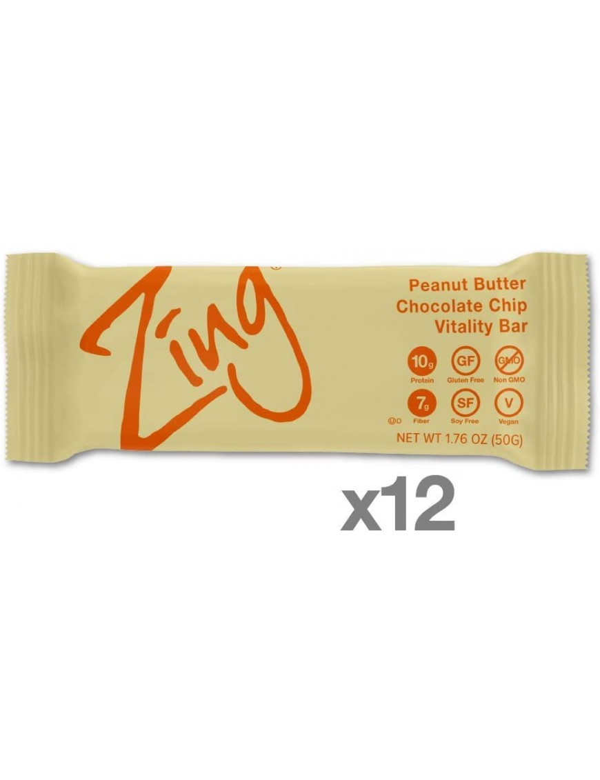 Zing Bars Peanut Butter Choc Chip Bars (12x1.76Oz) 