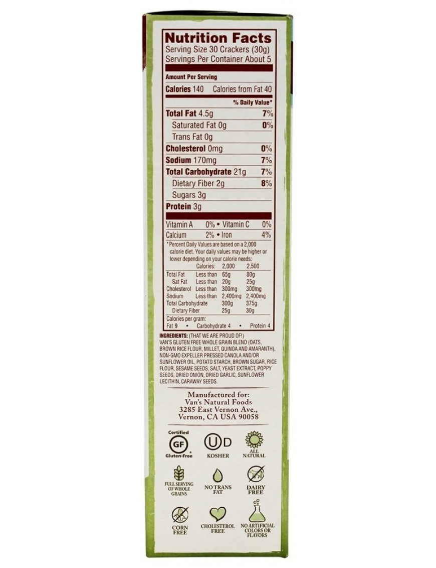 Van's International Foods Everything Crackers (6x5OZ )