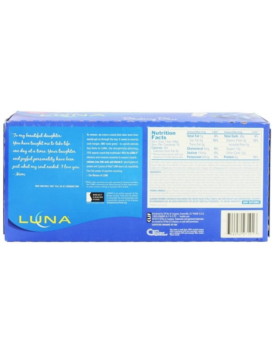 Clif Bar Blueberry Yogurt Luna Sunrise (15x1.69 Oz)