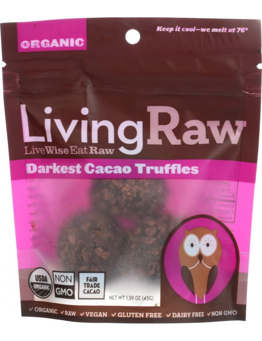 Living Raw Organic Darkest Cacao Truffles (12x1.59 Z )