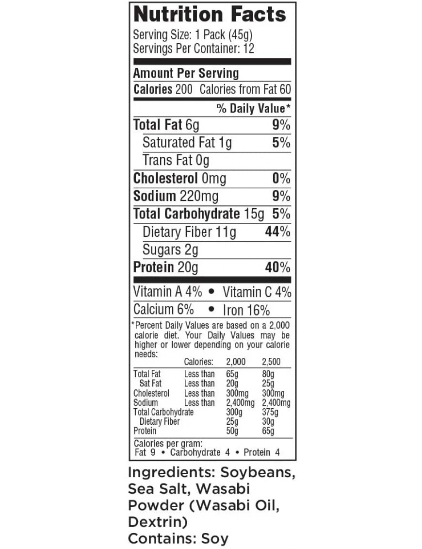 Seapoint Farms Dry Roasted Edm Wasabi (12x1.58OZ )