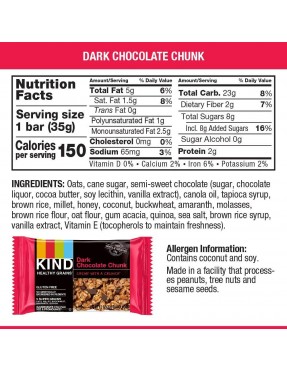Kind Gran Bar, Drk Chocolate Chunk (8/5x1.2 OZ)