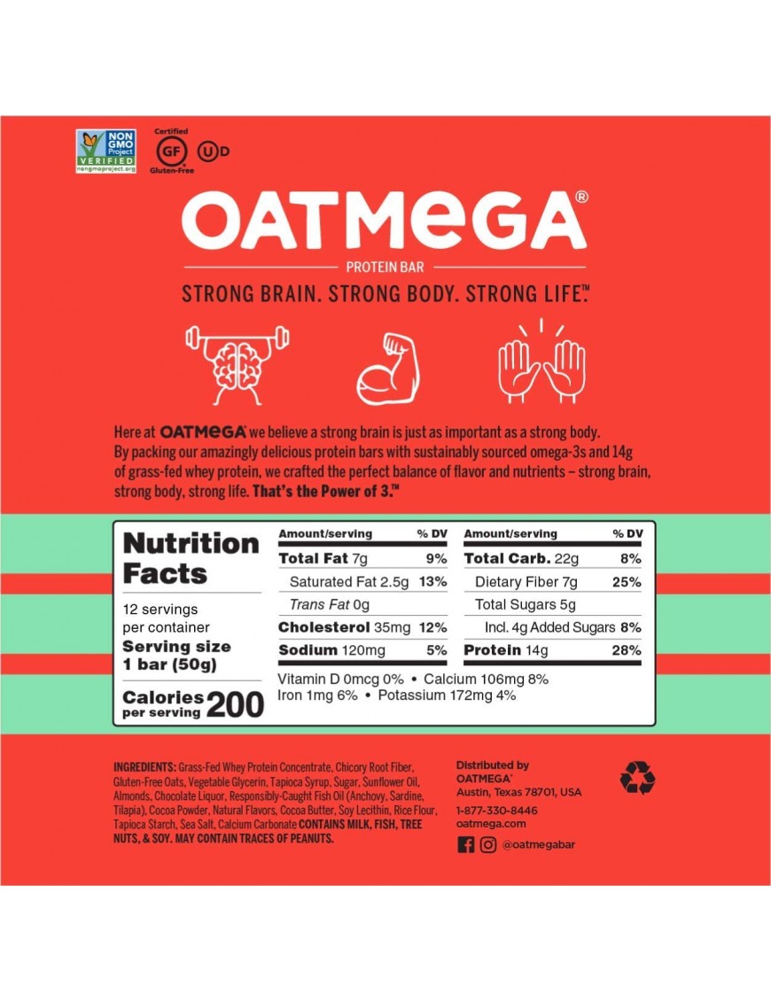 Oatmega Bar Dark Choc Mint (12x1.8Oz)