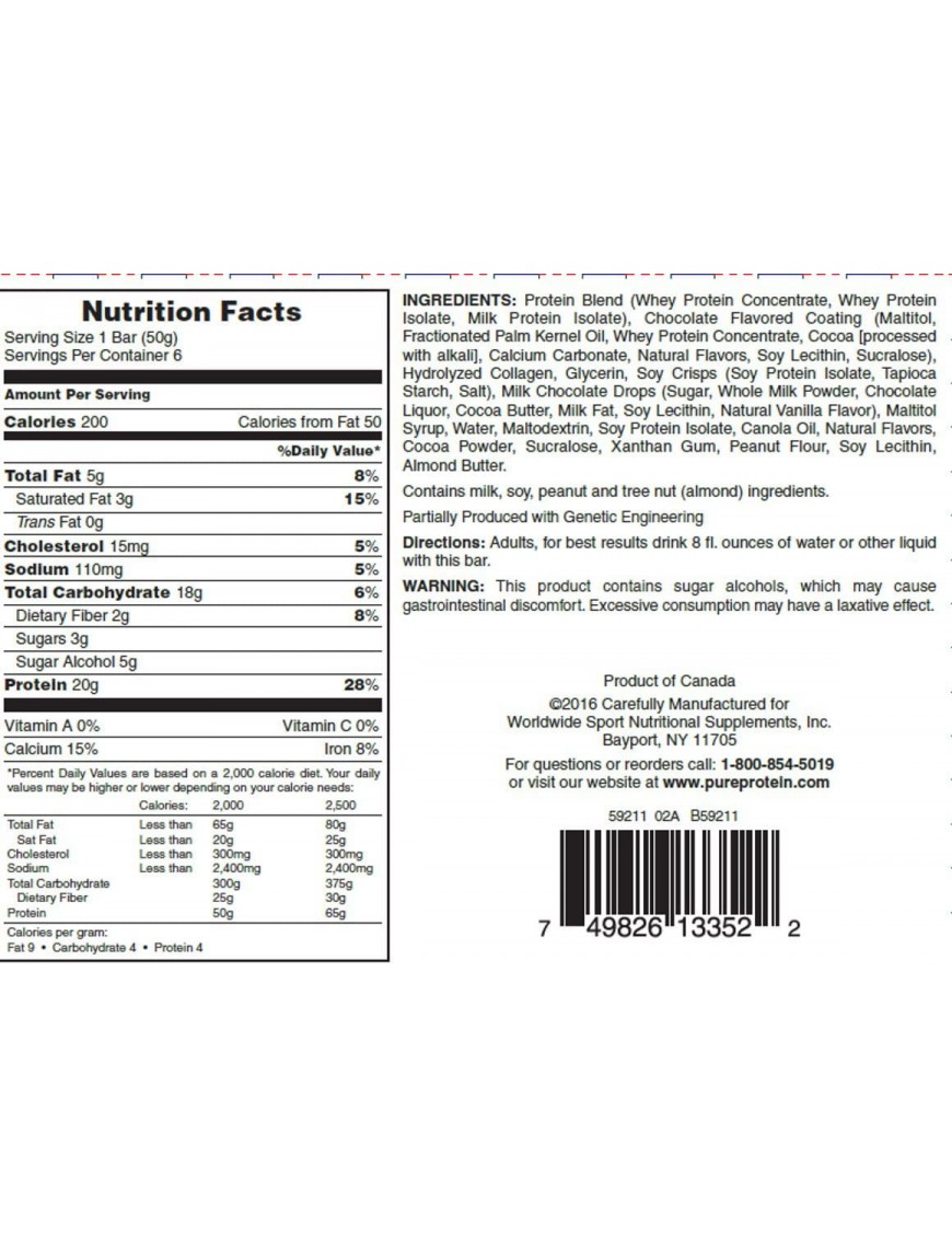 Pure Protein Chewy Chocolate Chip (6 pack)