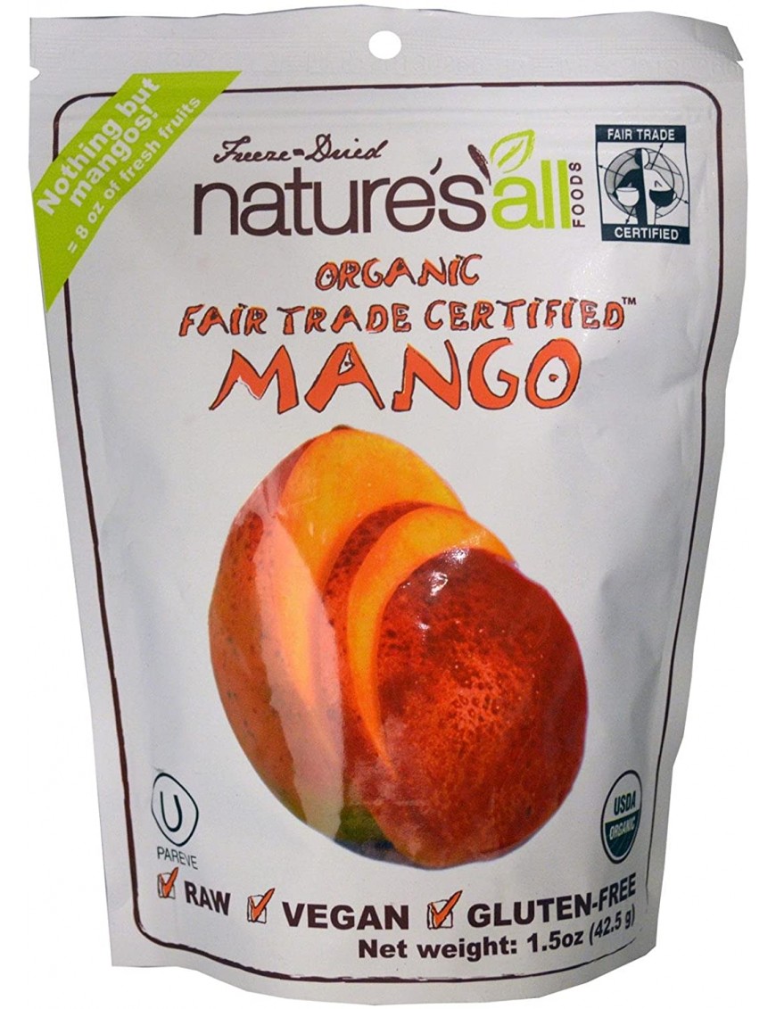 Nature's All Foods Free Trade Freeze Dried Raw Mango (12x1.2 Oz)