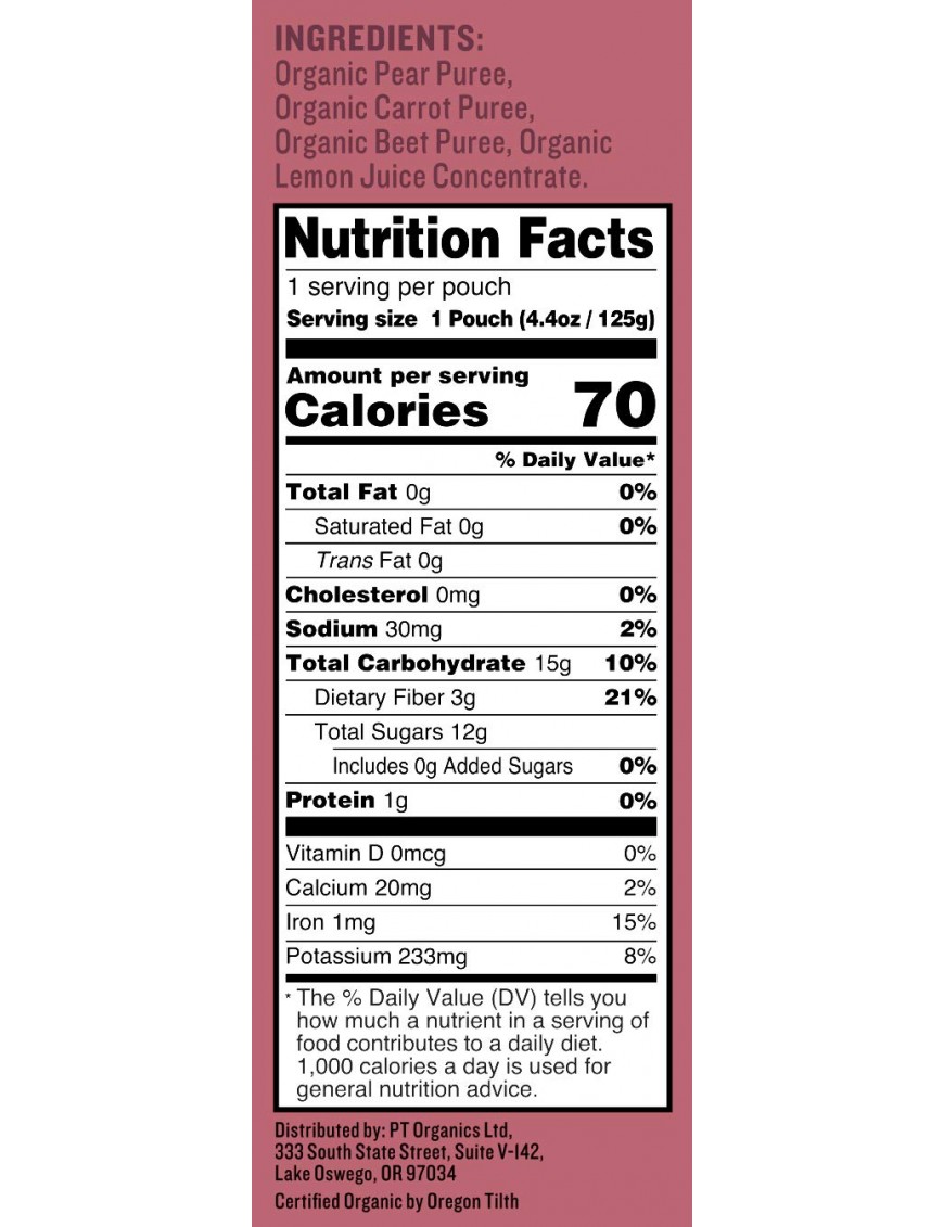 Peter Rabbit Organics Beet Carrot And Pear Vegetable And Fruit Snacks (10X4.4 OZ)