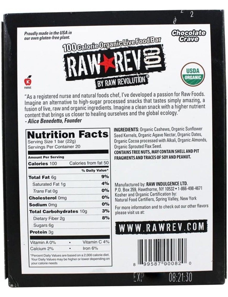 Raw Revolution Chocolate Crave Bar (20x0.8OZ )