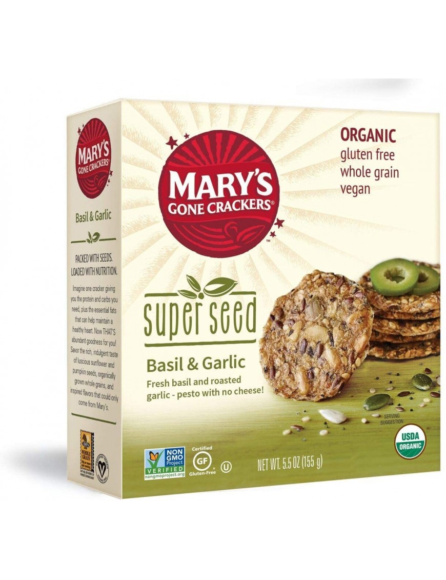 Mary's Gone Crackers Super Seed Basil & Garlic (6x5.5 OZ)