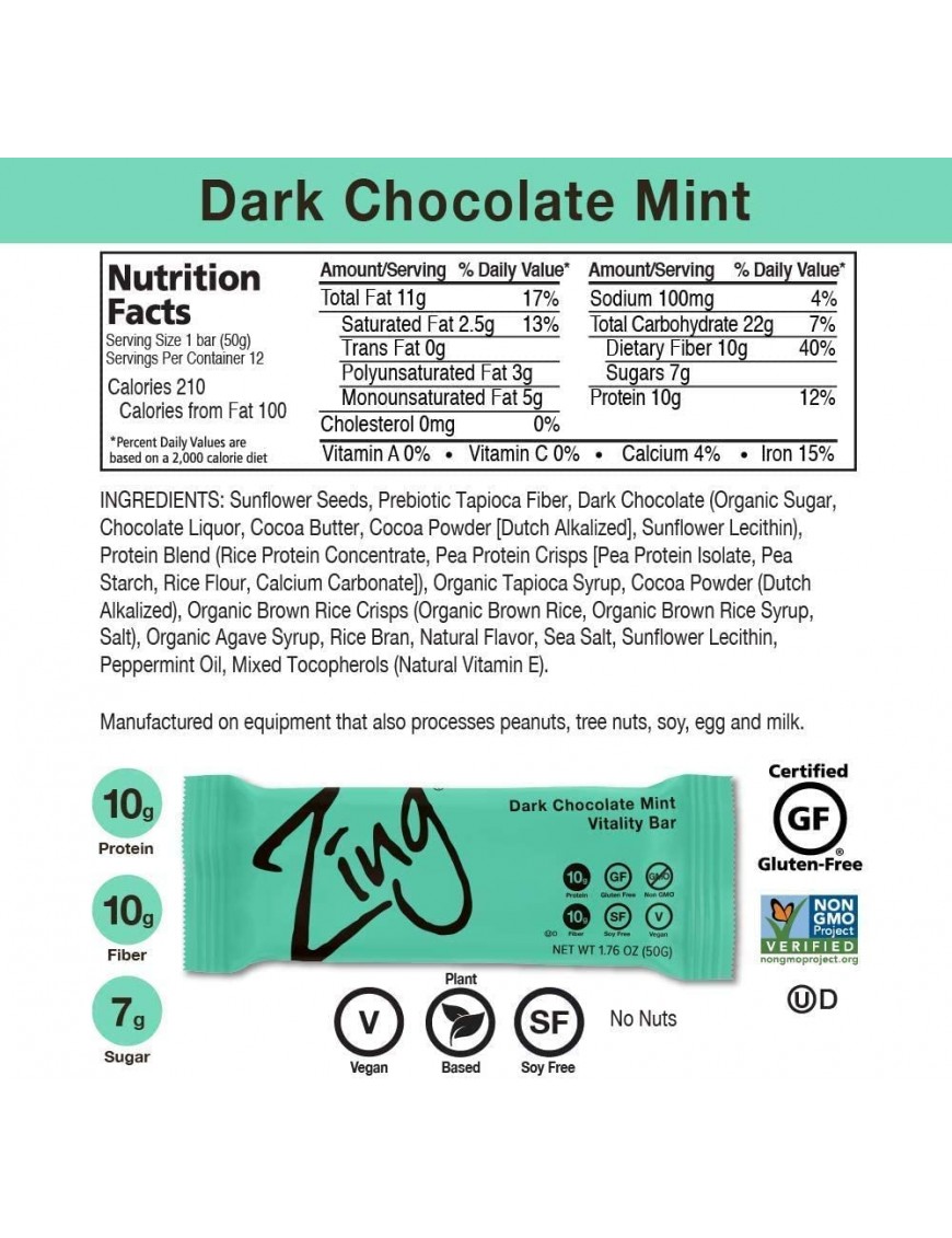 Zing Dark Chocolate Sunflower Mnt (12x1.76OZ )