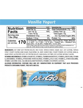 Nugo Nutrition Bar Vanilla (15x 1.76 Oz)