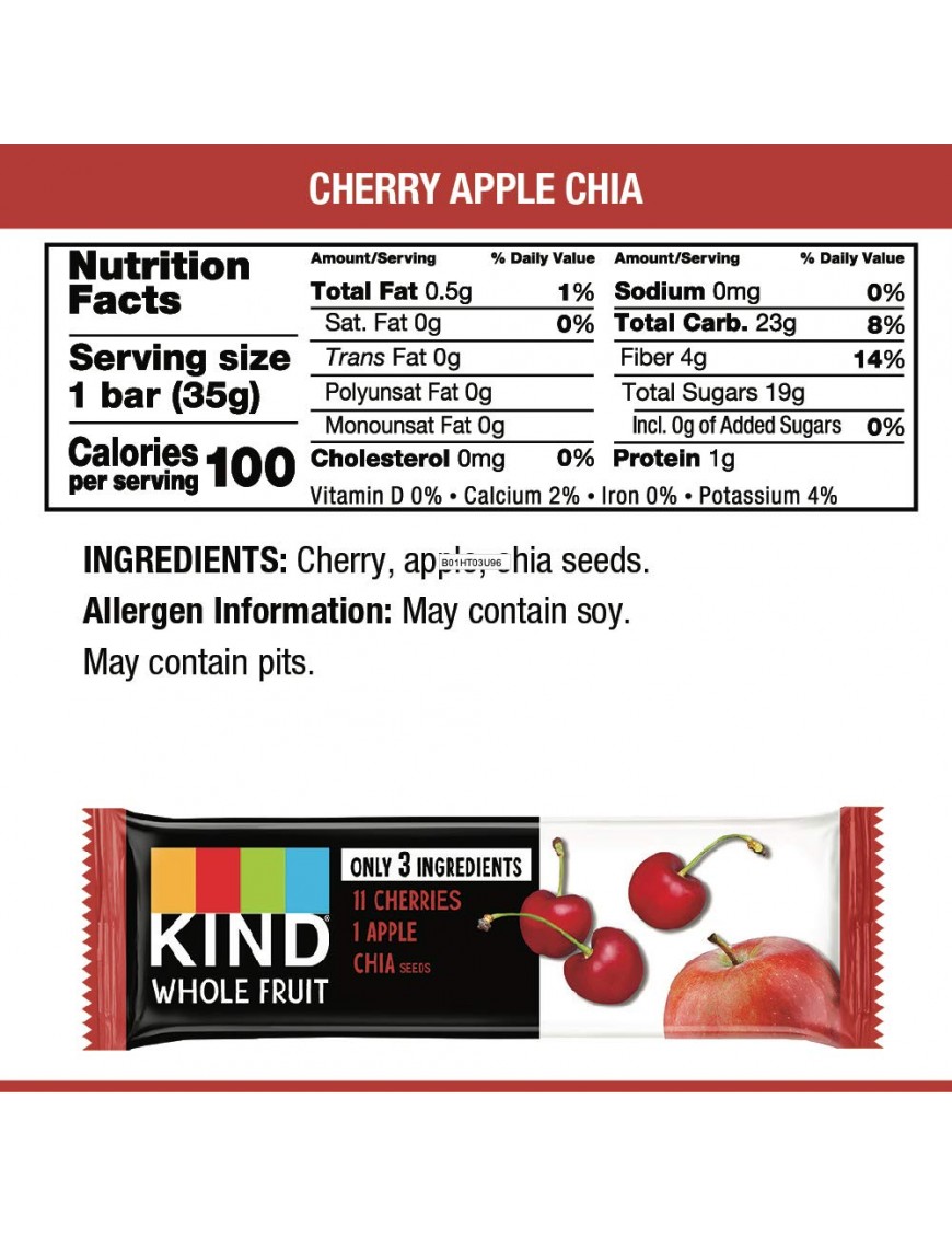 Kind Pressed Cherry Apple Chia Bar (12x1.2 OZ)