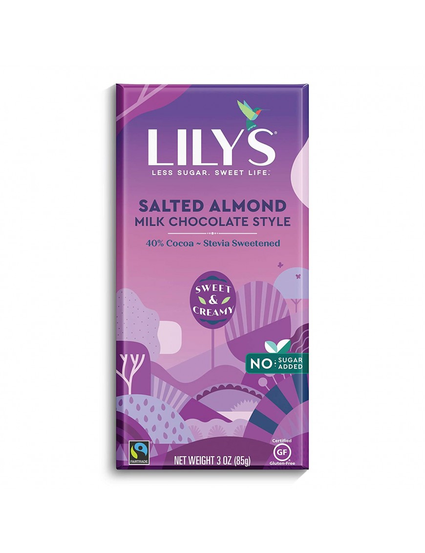 Lily's Sweets Milk Choc Salted Almonds, 40% (12x3 OZ)