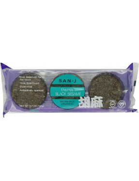 San-J Black Sesame Brown Rice Crackers (12x3.7 Oz)