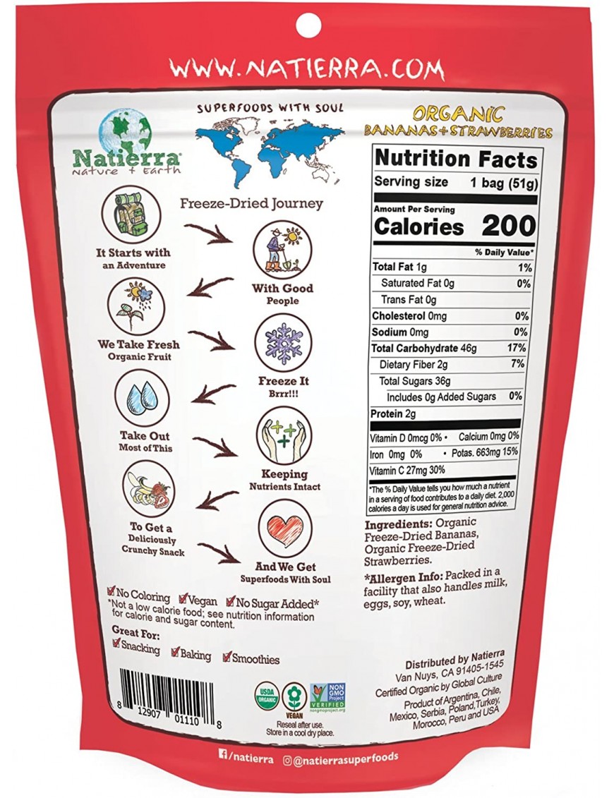 Nature's All Foods Frz Dr Bn/Str Ft (12x1.8OZ )