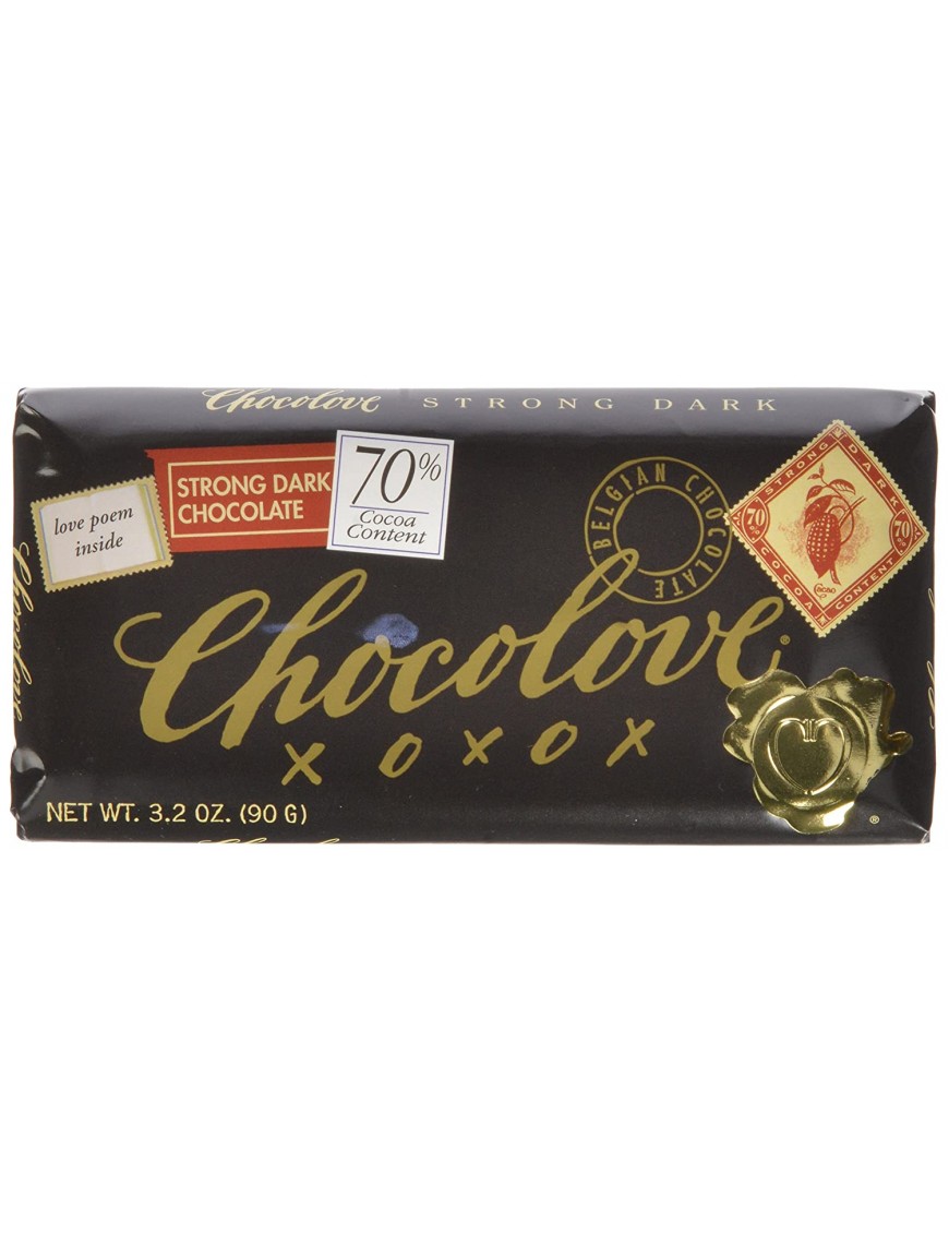 Chocolove Strong Dark Chocolate Bar (12x3.2 Oz)